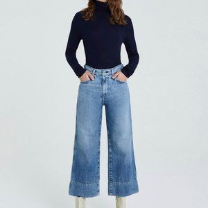 AG Adriano Goldshmied Etta High Waist Wide Leg Crop Light wash Jeans, Size 28